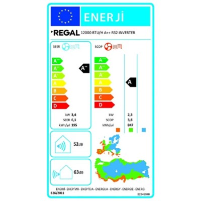 Regal 12000 BTU/H A++ R32 INVERTER Klima